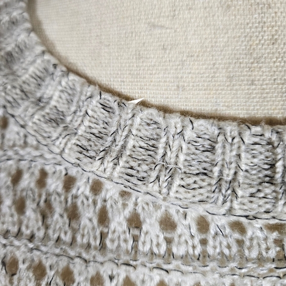 Open Knit Pull Over Sweater, Grey, Small - Picture 3 of 14